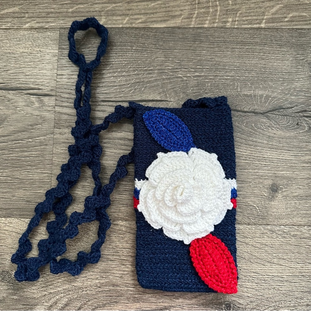 Handmade Crochet Flower Crossbody Bag
